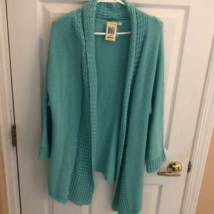 JM Collection Drape Open Front Cardigan Sz Medium